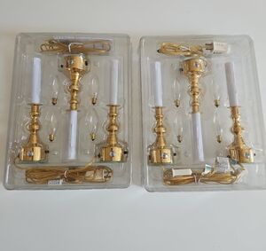 Set Of 6 Bethlehem Lighting 4 In 1 Brass Electric Window Candles